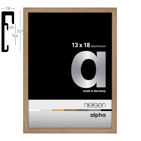 Nielsen Alpha - cadre en aluminium plaqué bois - XS - chêne