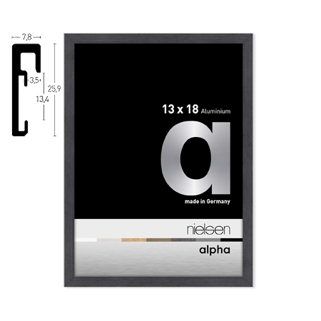 Nielsen Alpha - cadre en aluminium plaqué bois - XS - chêne noir