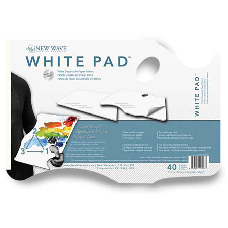 New Wave White Pad - palette ergonomique en papier - bloc de 40 feuilles - 28x40cm