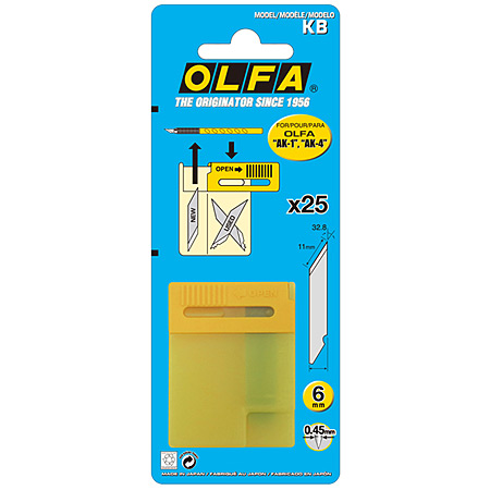 Olfa KB - pakje van 25 vervangmesjes voor cutters AK