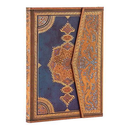 Paperblanks Reliure Safavide Indigo - répertoire - couverture rigide cousue à rabats - 144 pages - 18x23cm - 120g/m²