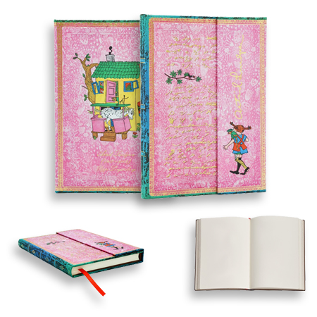 Paperblanks Les Manuscrits Estampés "Fifi brindacier" - carnet d'écriture - couverture rigide cousue - 144 pages - 120g/m² - 12.5x18cm - uni
