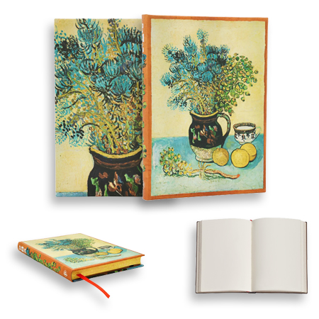 Paperblanks Nature morte de Van Gogh - carnet d'écriture - couverture rigide cousue - 144 pages - 120g/m² - 12x18cm - uni