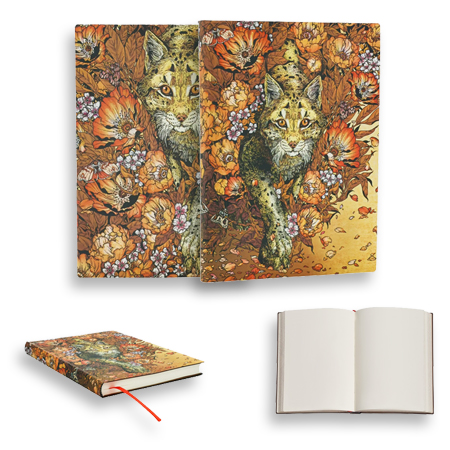 Paperblanks Erica Williams "Ascension du Lynx" - carnet d'écriture - couverture souple cousue - 176 pages - 100g/m² - 12x17.5cm - uni