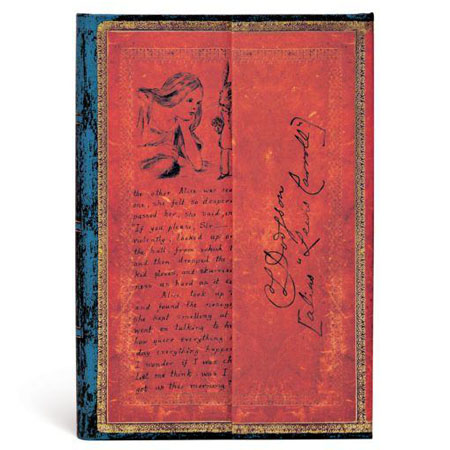 Paperblanks Manuscrits Estampés L.Carroll - carnet d'écriture - couverture rigide cousue à rabats - 176 pages - 10x14cm - 85g/m² - uni