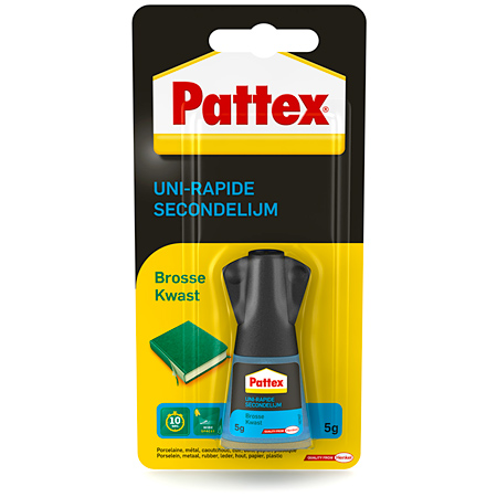 Pattex Uni-Rapide - colle instantanée super-puissante - sans solvants - flacon avec pinceau applicateur 5g