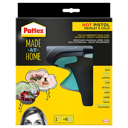 Pattex Made at Home - pistolet à colle & 6 bâtons de colle