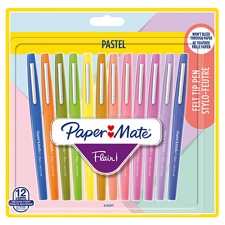 Paper Mate Flair Pastel - assorted fibrepens - medium tip (1mm) - pastel colours