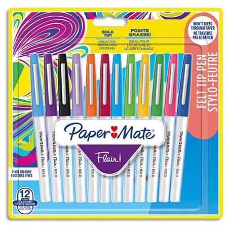 Paper Mate Flair Bold - assorted fibrepens - broad tip (3mm)