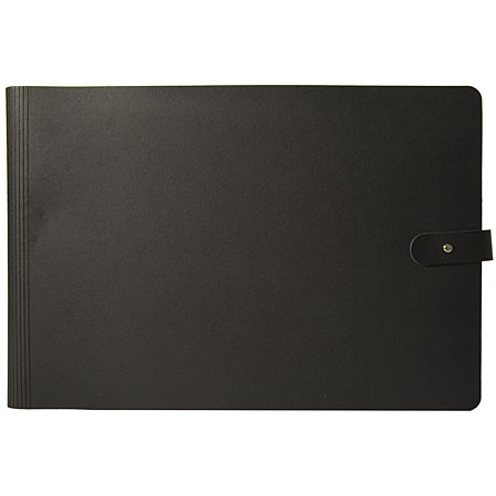Prat Pampa - refillable wire-bound book - bonded leather cover - 20 sheet-protectors - landscape - black