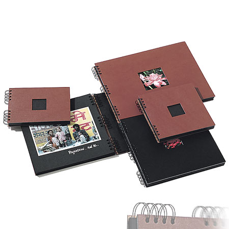 Prat Pampa - wire-bound photo album - deluxe bonded leather cover - 60 black pages