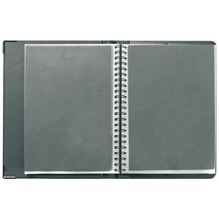 Prat Classic - book à album spiralé - rechargeable - couverture rigide en cuir reconstitué - noir