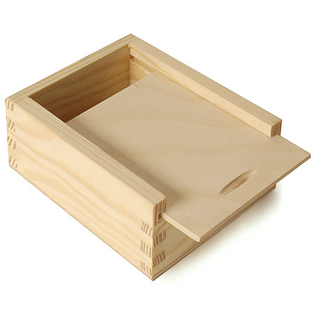 Peacock Wooden box - rectangular - sliding lid - 10,5x4,5x8cm
