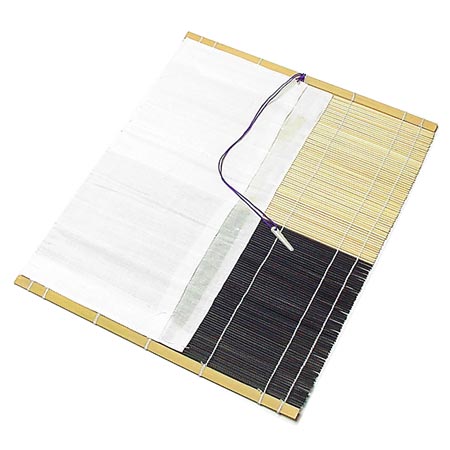 Peacock Bamboo brush mat - with cotton bag - 30x38cm