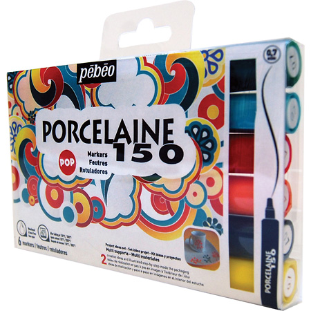 Pébéo Porcelaine 150 - plastic pouch - assorted markers