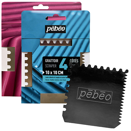 Pébéo Peigne à peindre en métal flexible - 4 côtés