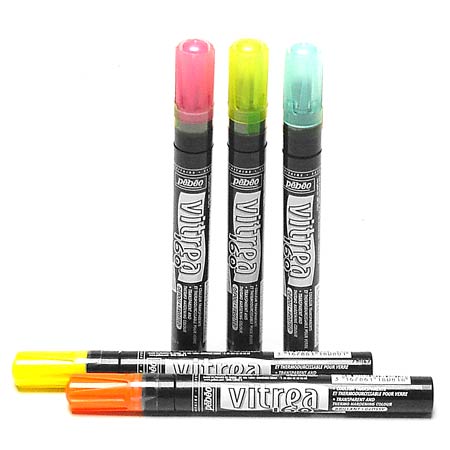 Pébéo Vitrea 160 - heat set colour for glass - fine point marker - glossy colors