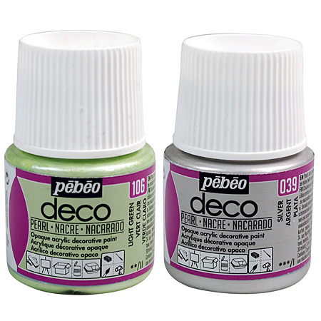Pébéo Deco - acrylverf - flacon 45ml - paarlemoer kleuren