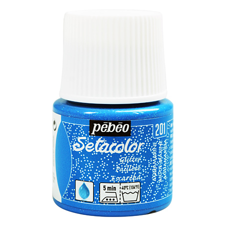 Pébéo Setacolor - heat set fabric paint - transparent glitter colours - 45ml bottle