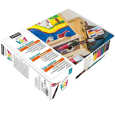 Pébéo Artist Kid Acrylic - coffret chevalet garni - assortiment de 10 tubes 12ml & accessoires