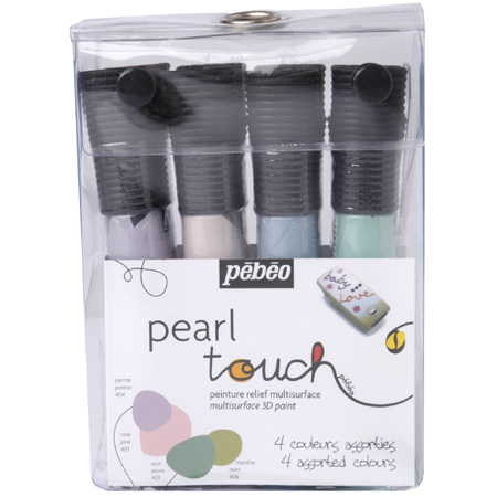Pébéo Touch Deco Pearl - set van 4 tubes 30ml - paarlemoer kleuren