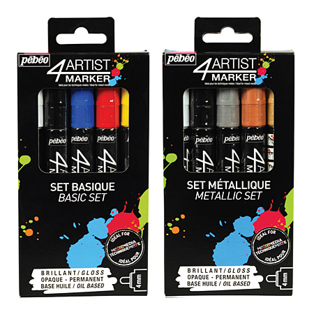 Pébéo 4Artist Marker - card box - assorted markers - round tip (4mm)