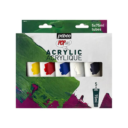 Pébéo Pop Art - acrylverf - assortiment van 5 tubes 75ml