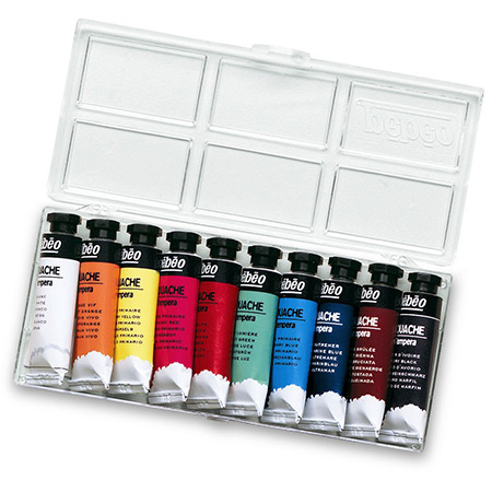 Pébéo Gouache Tempera - 10 assorted 10ml tubes