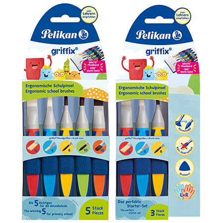 Pelikan Griffix - set of kids brushes - synthetic - assorted shapes
