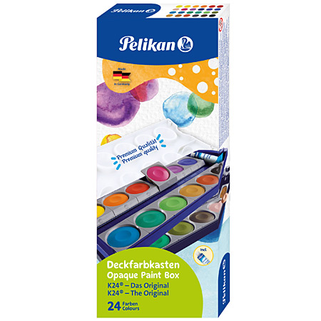Pelikan Gouache en godets - boîte plastique - assortiment de couleurs