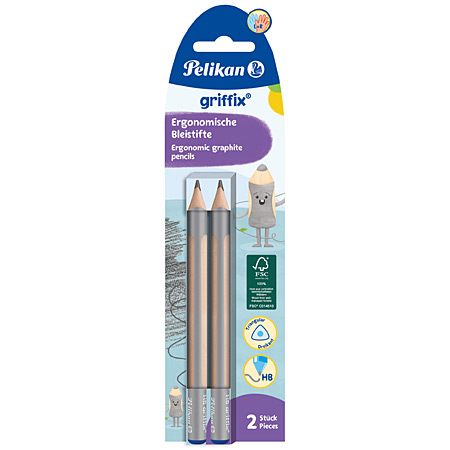Pelikan Griffix - paquet de 2 crayons graphite ergonomiques