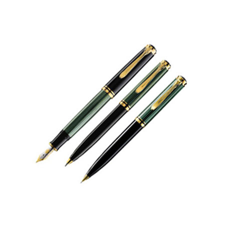 Pelikan Souverän 600 - stylo plume fin - aspect laqué - noir/vert