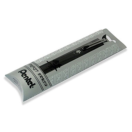Pentel Pocket Brush - étui en plastique - stylo pinceau à encre pigmentée - avec 4 cartouches - noir
