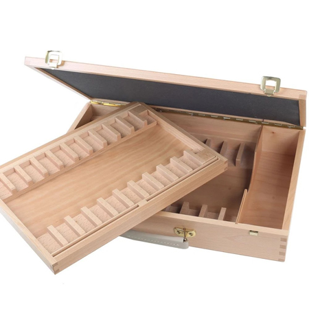 Pfeil Coffret en bois pour 25 outils de sculpture - vide - 530x330x95mm
