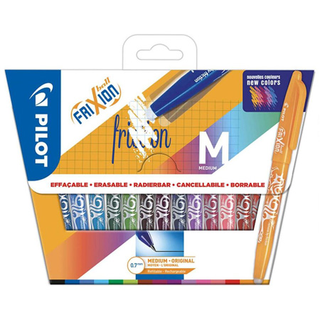 Pilot FriXion Ball 07 - kartonnen etui - assortiment van uitwisbaar & navulbaar rollerbals
