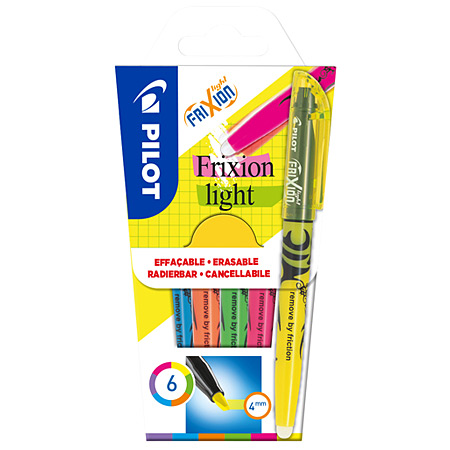 Pilot Frixion Light - plastic etui - assortiment uitwisbare tekstmarkers