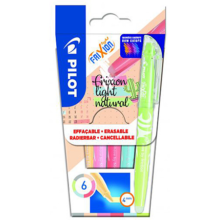 Pilot Frixion Light Natural - plastic etui - assortiment uitwisbare tekstmarkers