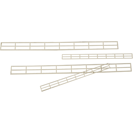 Plastruct Set of 2 straight stair rails in white polystyrene