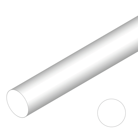 Plastruct Set met polystyrenen profielen - rond - 26cm - wit