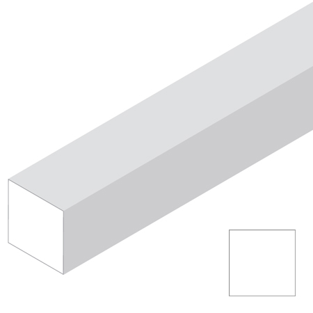 Plastruct Set met 10 profielen in polystyreen - vierkantig - 26cm - wit