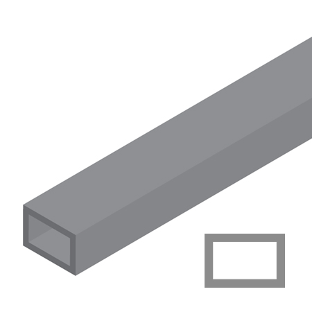 Plastruct Tubing in grey ABS - rectangular