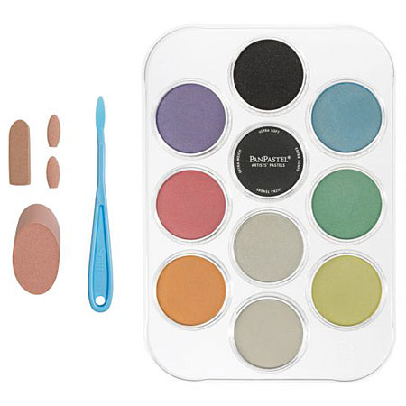 PanPastel 10 Assorted panpastels - 6 pearl colours, 4 pearlescent mediums, 1 palette tray & accessories