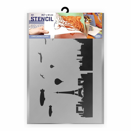 Qbix Pochoir en plastique flexible - 29.7x42cm (A3) - horizon - paris