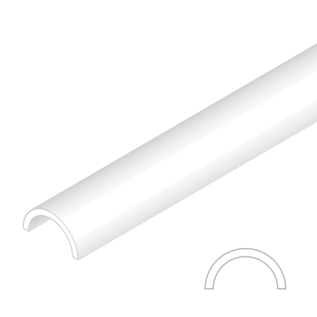 Raboesch Styrene tube - half round - 1m - white