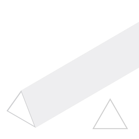 Raboesch Profiel in styreen - driehoekig 60° - 1m - wit