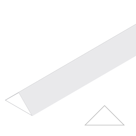 Raboesch Profiel in styreen - driehoekig 90° - 1m - wit