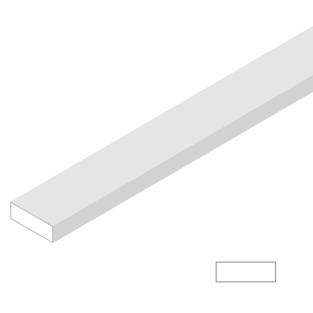 Raboesch Profilé en styrène - rectangulaire - 1m - épaisseur 2mm - blanc