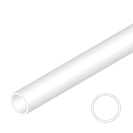 Raboesch Styrene tube - round - 1m - white