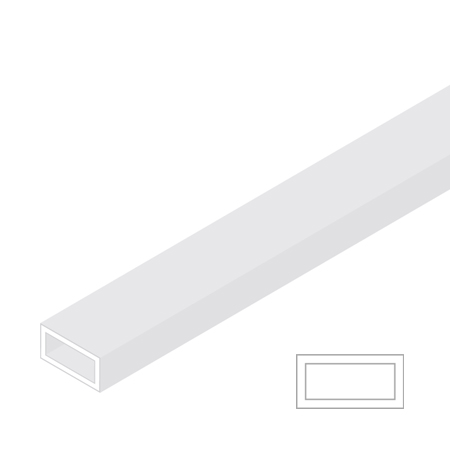 Raboesch Styrene tube - rectangular - 1m - white