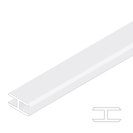 Raboesch styrene profile - flat connector - 1m - white